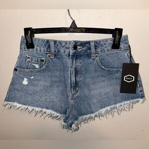 RVCA Distressed Blue Jean Shorts